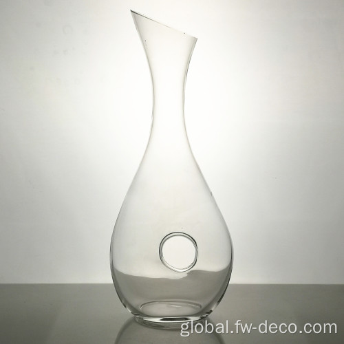 Wine Decanter And Glasses handmade 1.5L Clear Glass Wine decanter with Hole Manufactory